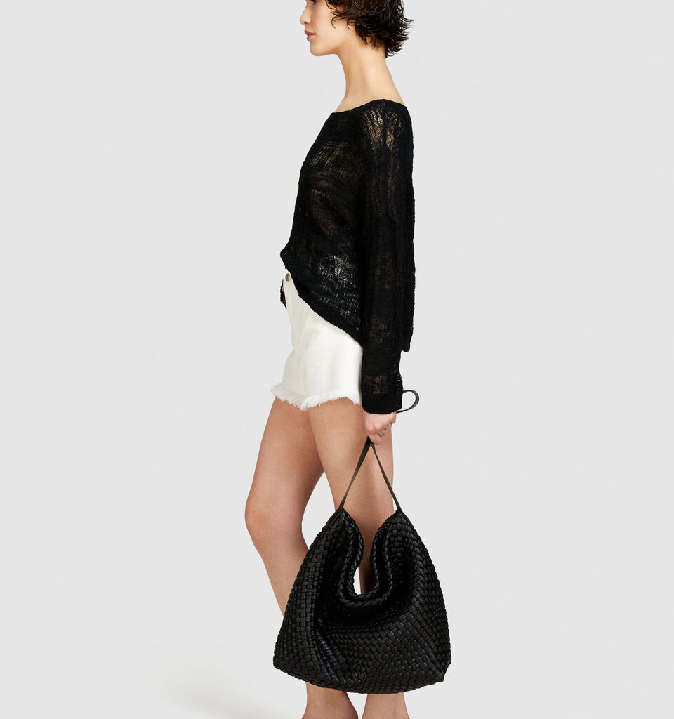 Boat neck sweater - women's boat neck sweaters - Black | Sisley image number 2